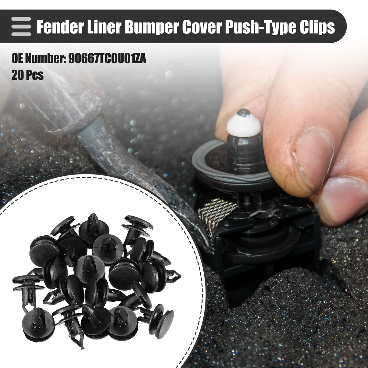 20 Pcs Fender Liner Bumper Cover Clips for Honda (No. 90667TC0U01)