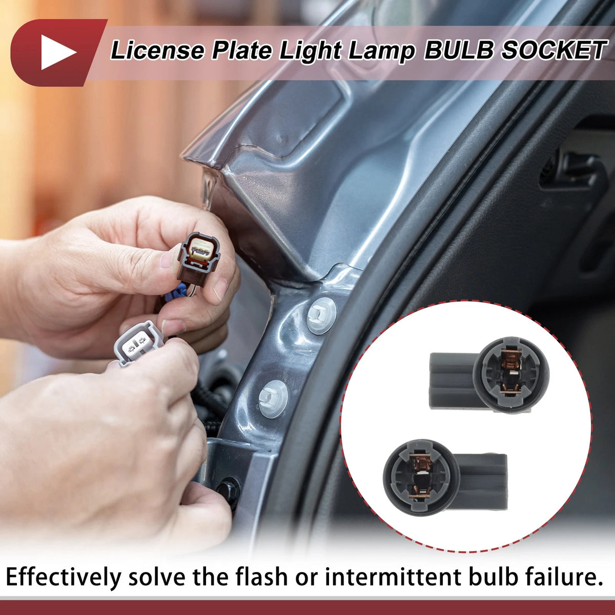 2X Light Socket for Toyota Corolla (2004–2009) 8127502080 License Plate