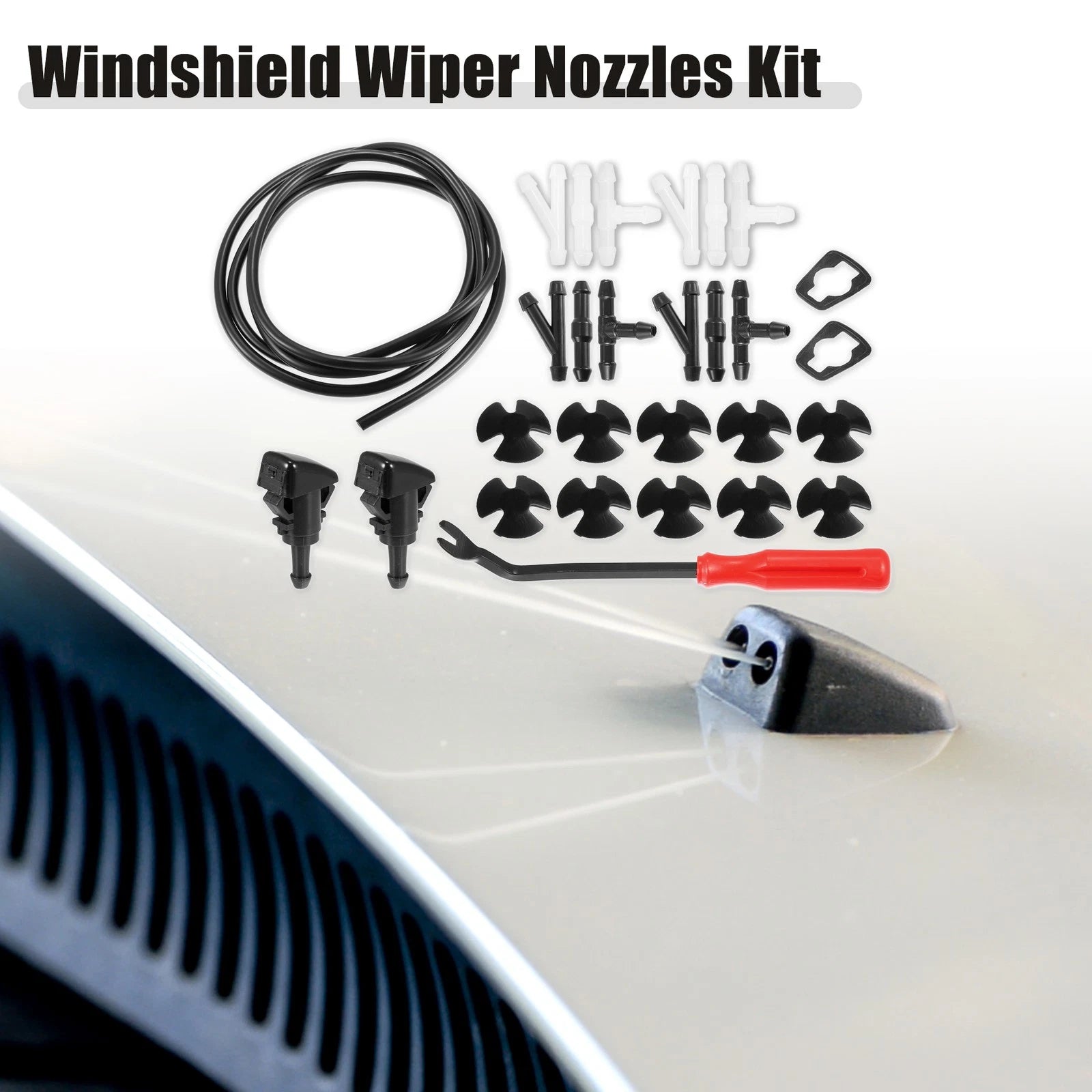 Front Windshield Washer Nozzle Kit with Hose for Jeep Grand Cherokee (2011–2024)