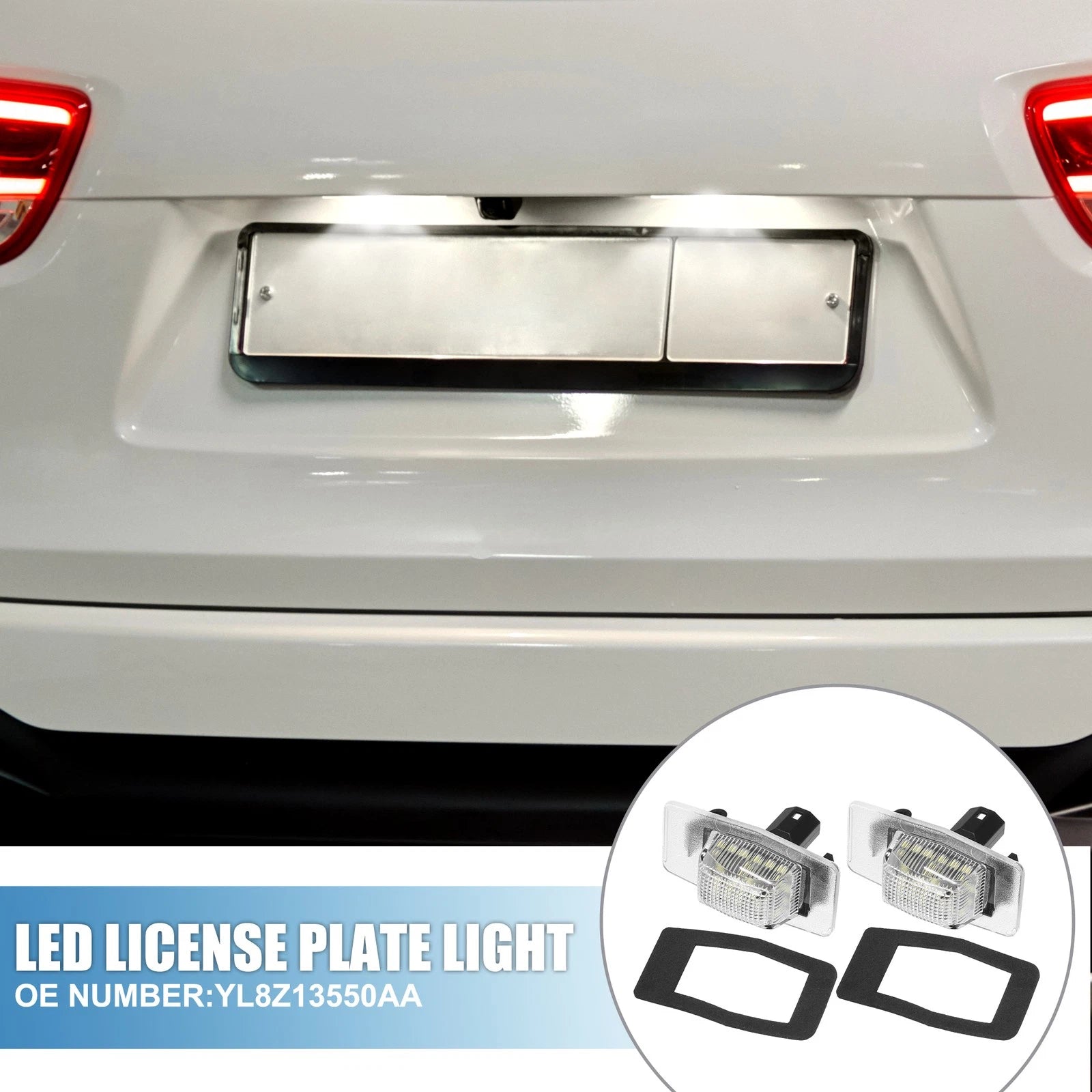 LED License Plate Light Assembly 2PCS Replacement for Mazda MX-5 NB (1998–2005)