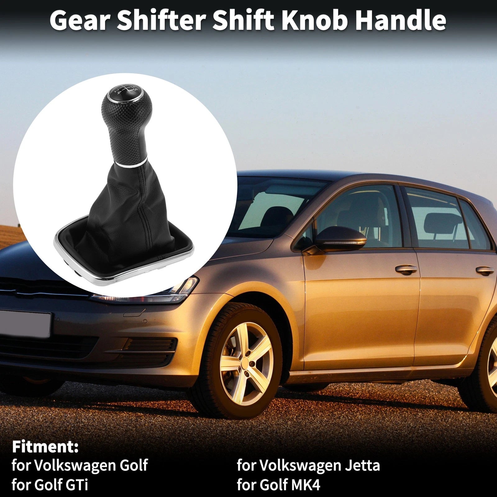 Gear Shift Knob Handle for Volkswagen Golf Faux Leather (2005–2014)