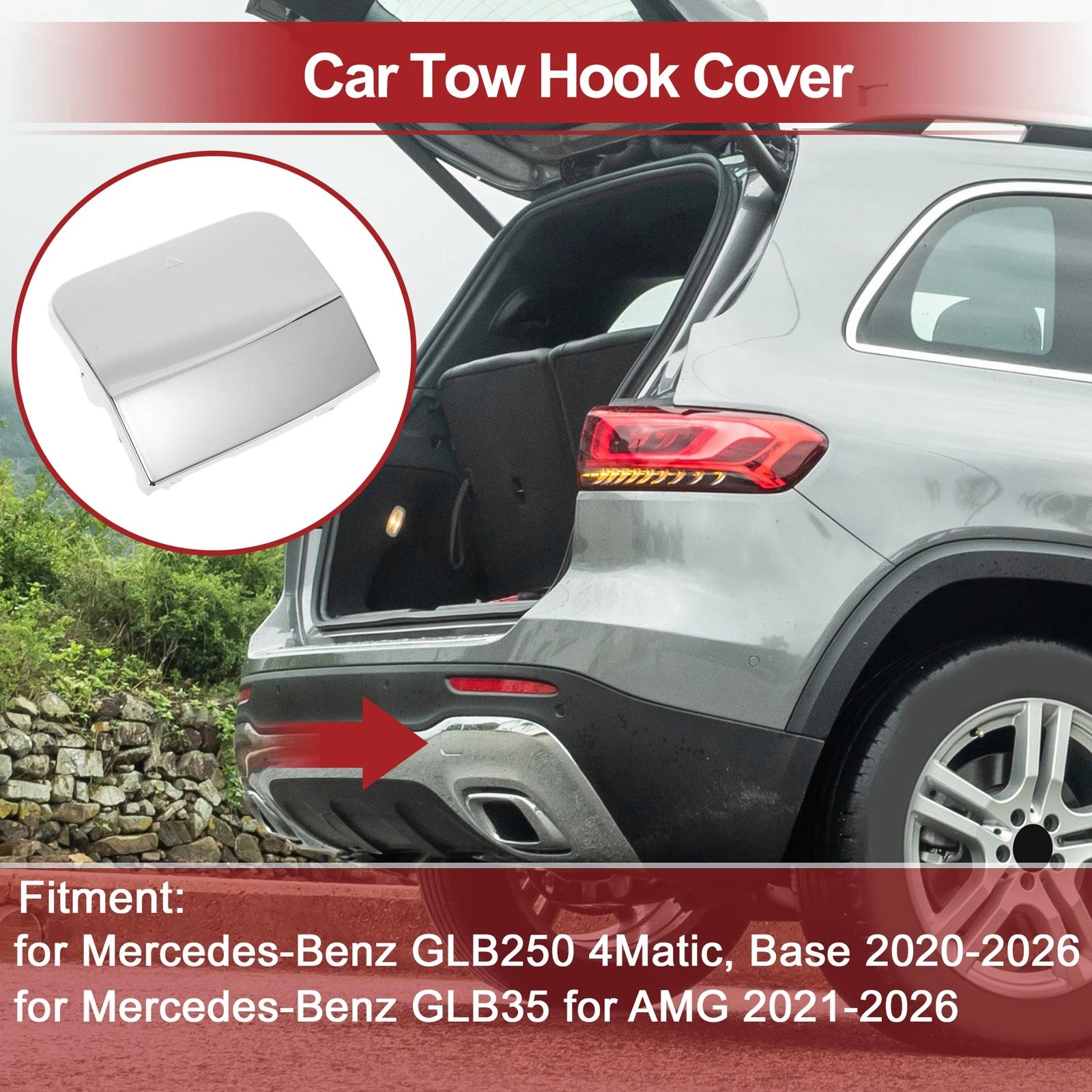 Tow Hook Cover Cap Replacement for Mercedes-Benz GLB250 (2020–2023)