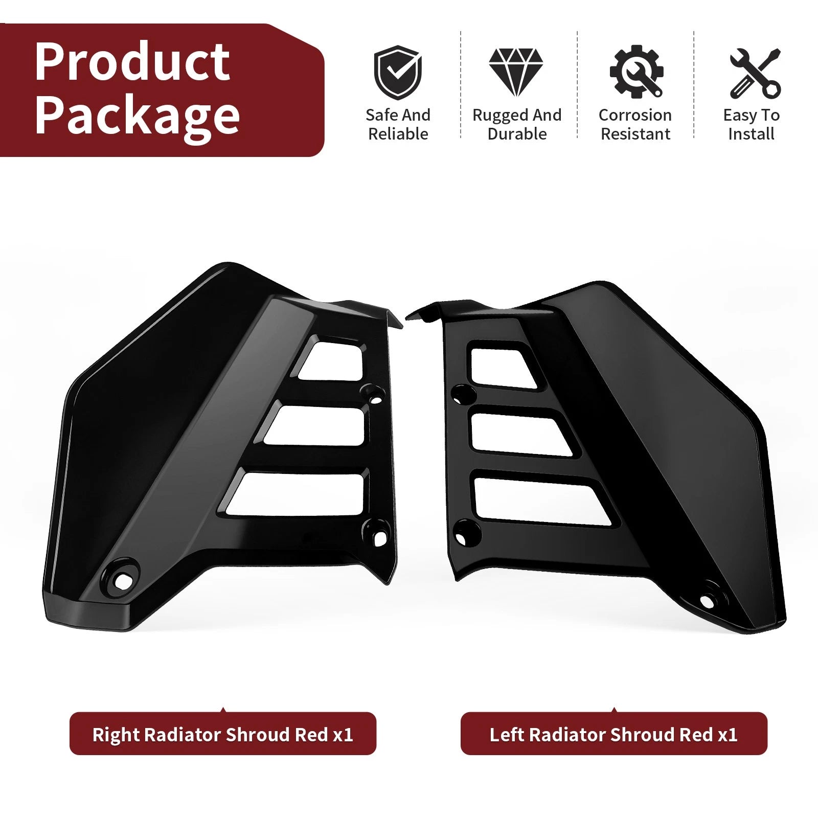Set of 2 Radiator Shrouds for Honda ATC250R (1985–1986) 19035-HA2-670ZA 19030-HA2-670ZA