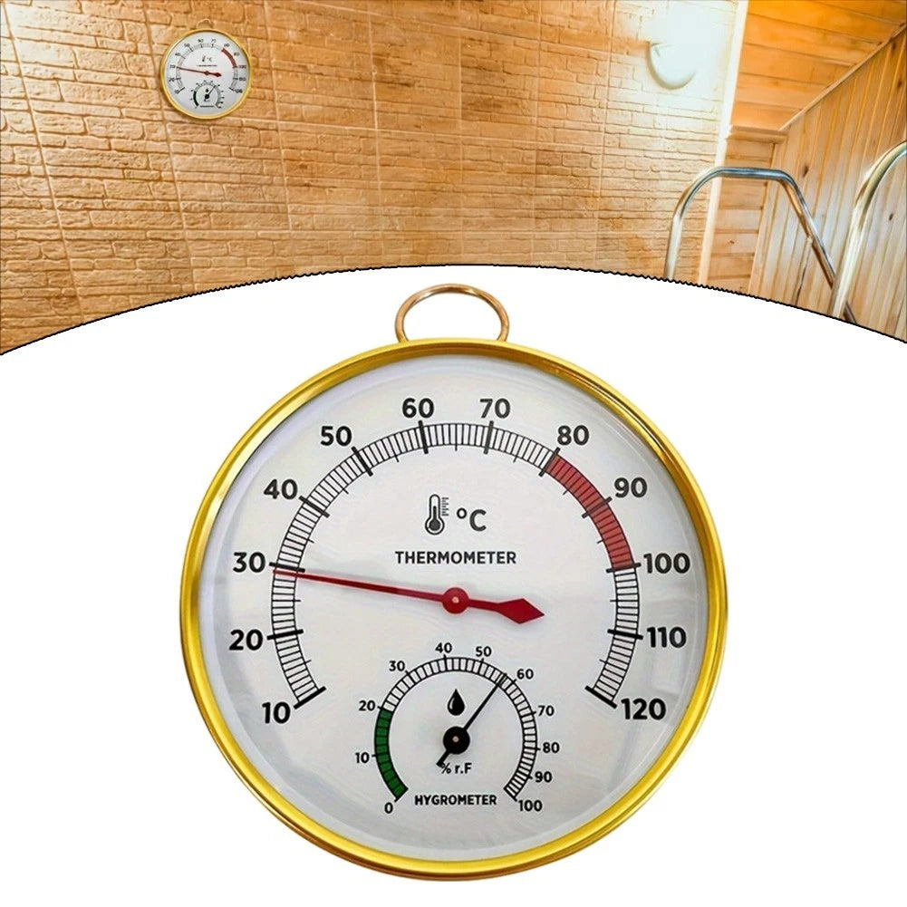 Indoor Outdoor Sauna Thermometer with Humidity Meter (10 to 120°F)