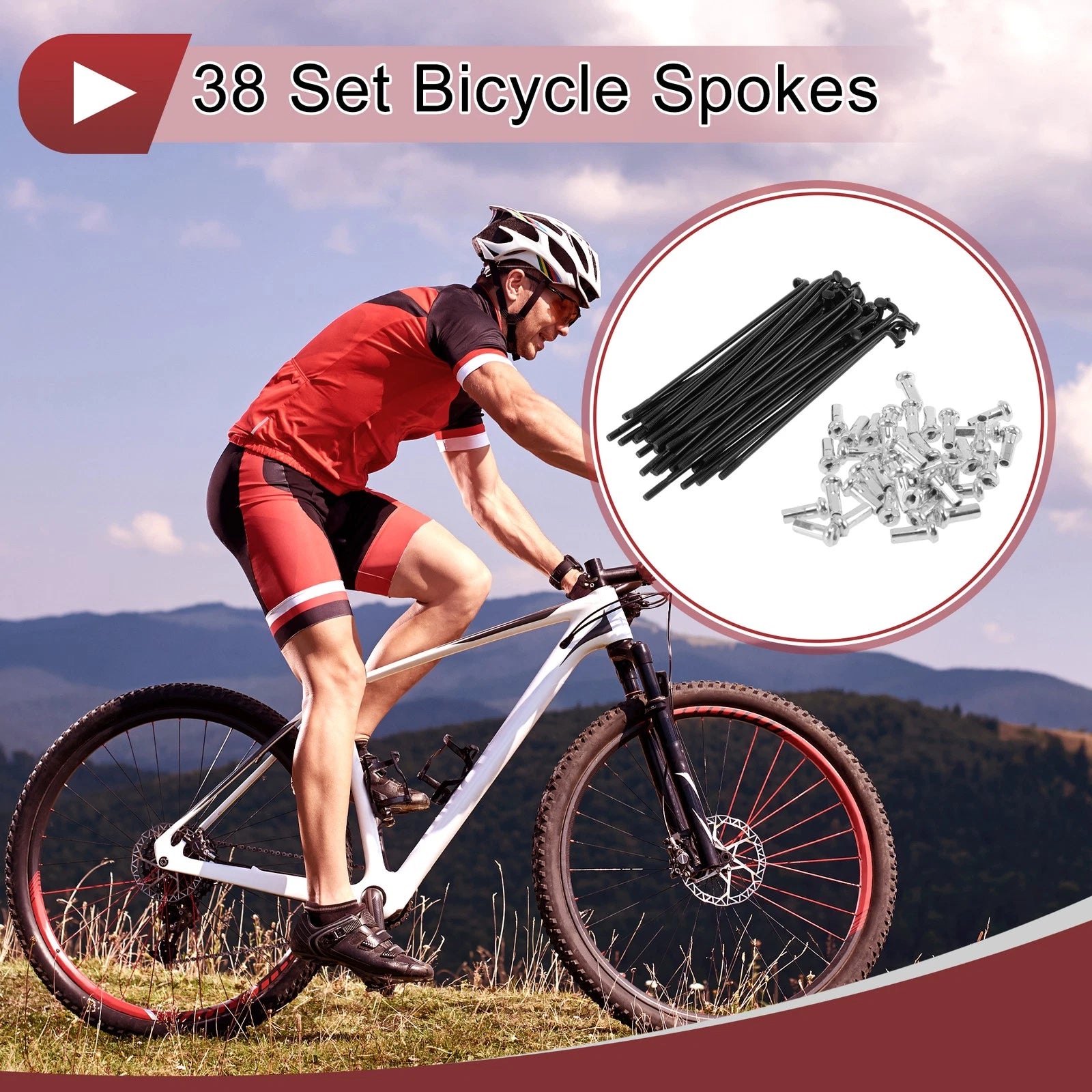 Bicycle Spokes Set 80 mm for 14G Wheel Repair (2011–2018)