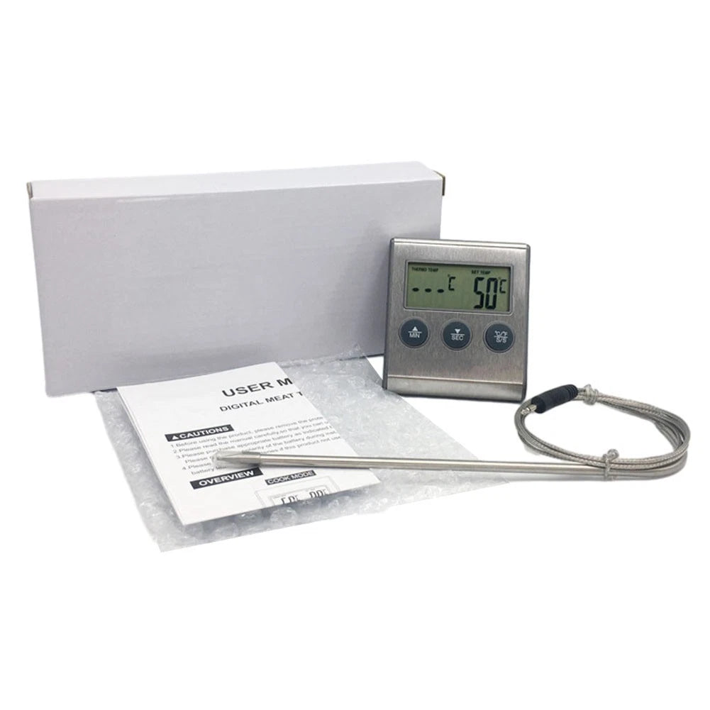 Digital Food Thermometer with Countdown Timer for Precision Monitoring