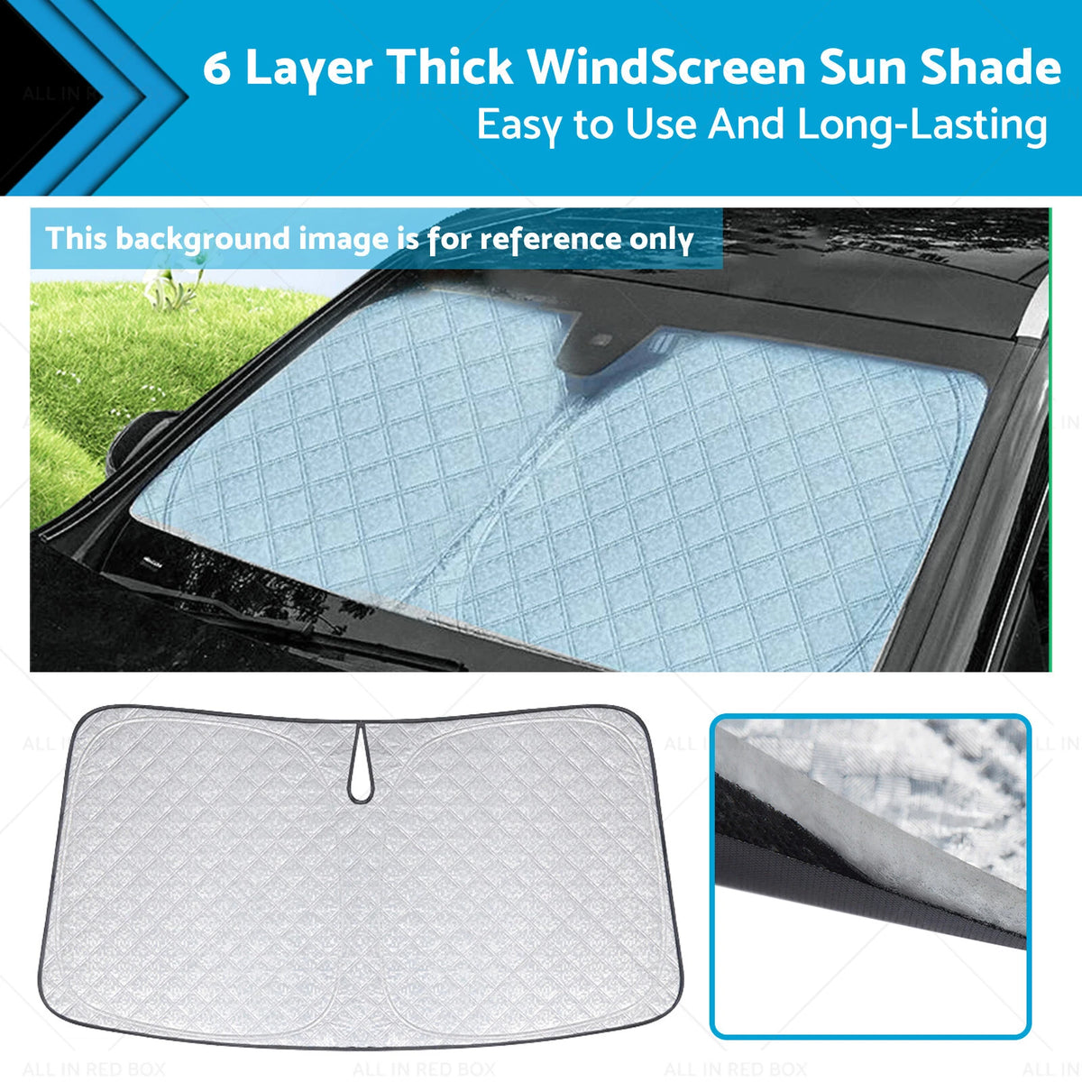 6 Layer Thick Windshield Sun Shade for Ford Ranger (2011–2022)