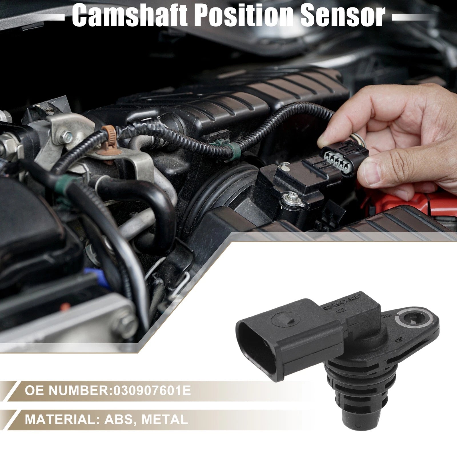 Camshaft Position Sensor Replacement for Volkswagen Atlas 2018–2021 ABS Black