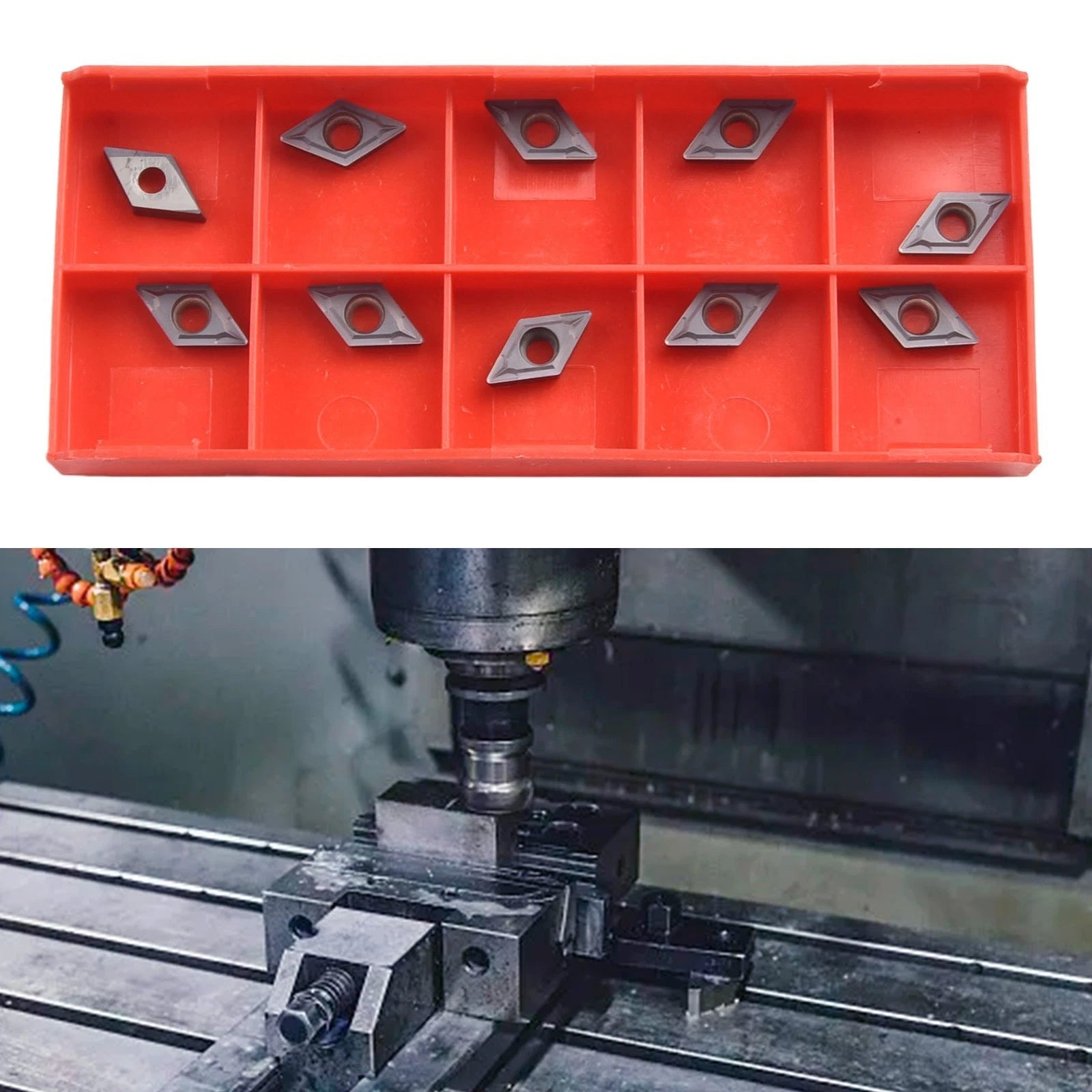 10PCS DCMT070204 VP15TF Carbide Inserts for Lathe Turning Tools