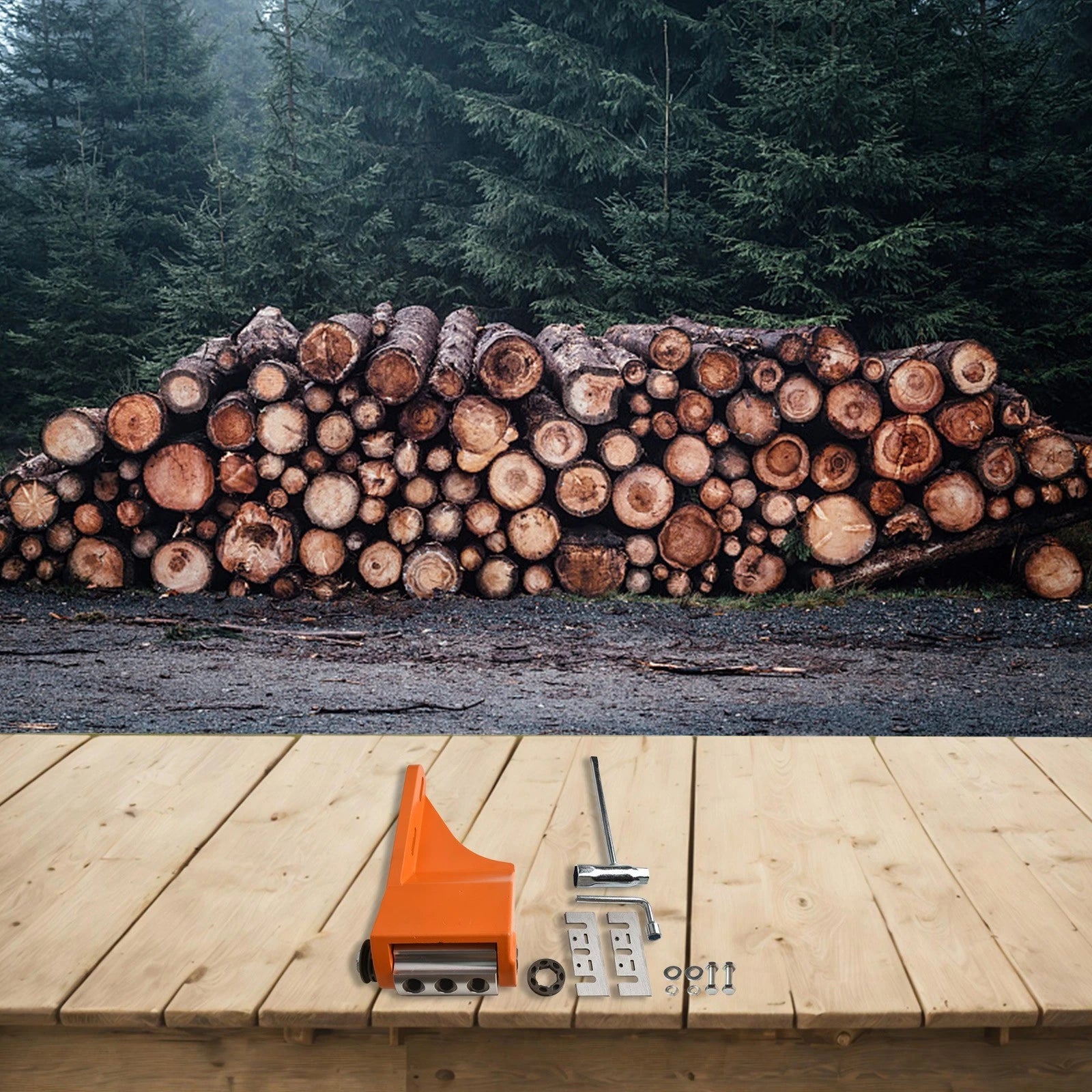 Chainsaw Debarker for Efficient Wood Peeling and Grooving