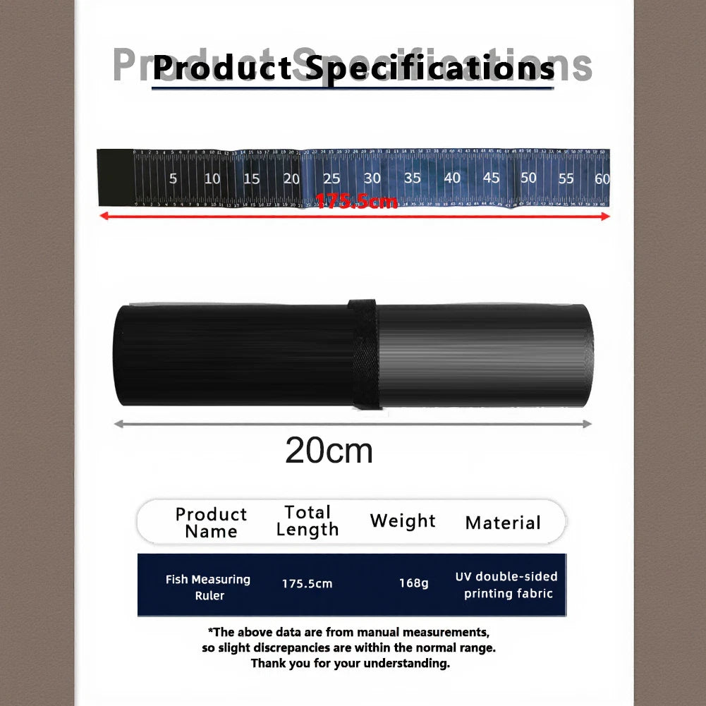 60in Fish Measuring Tape Portable UV Printed Waterproof Ruler