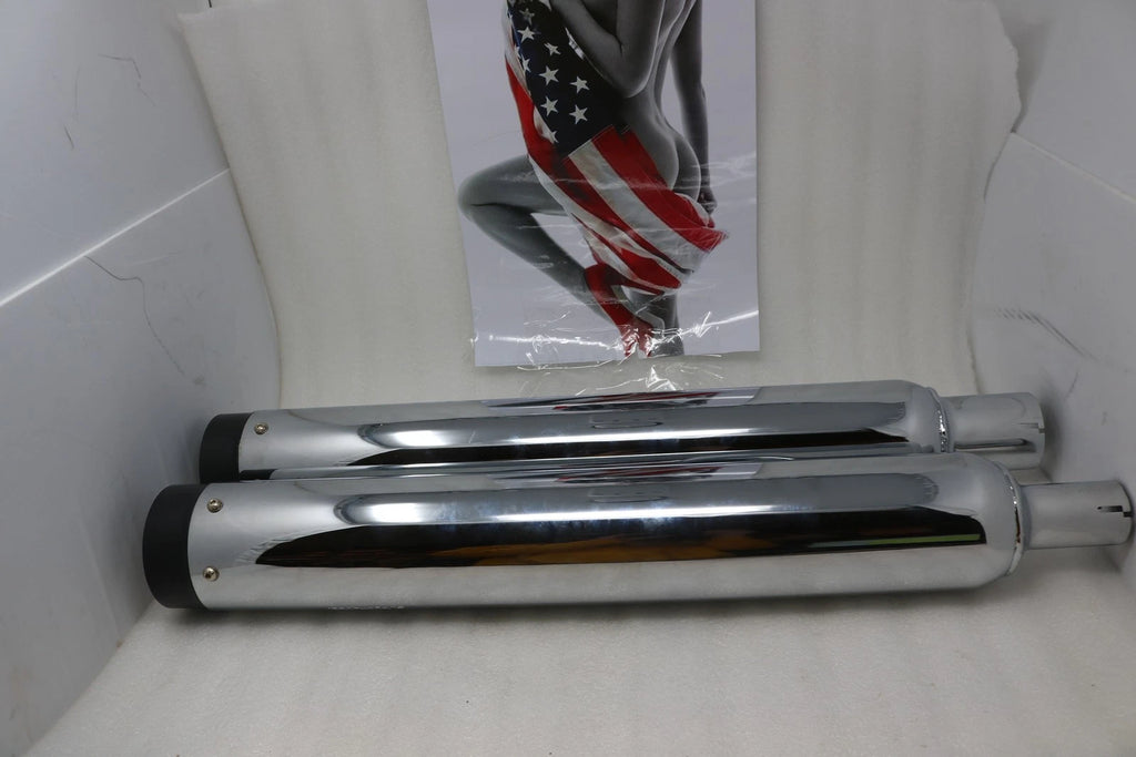 SuperTrapp Stout Mufflers Chrome/Black for Harley (2017–2025)