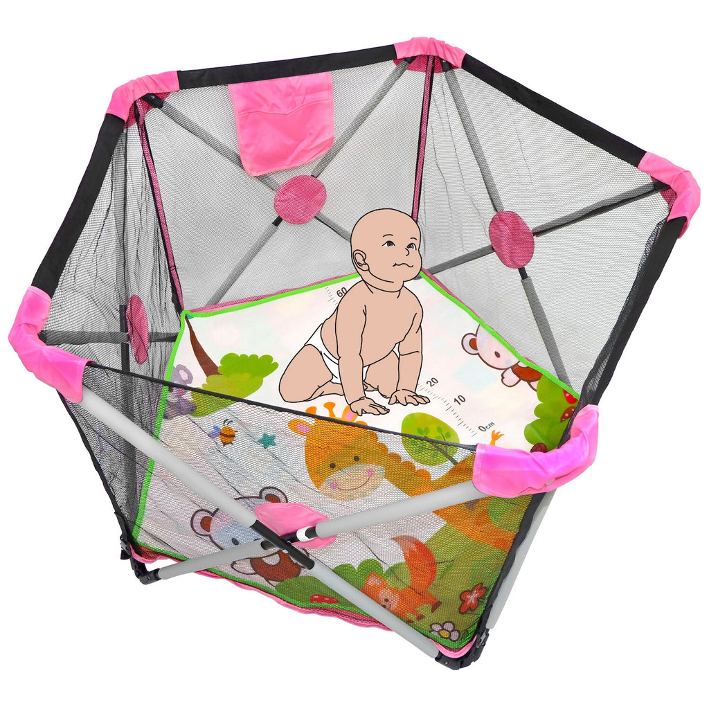 Safety Playpen for Infants Toddlers (Portable, Foldable, Mesh)