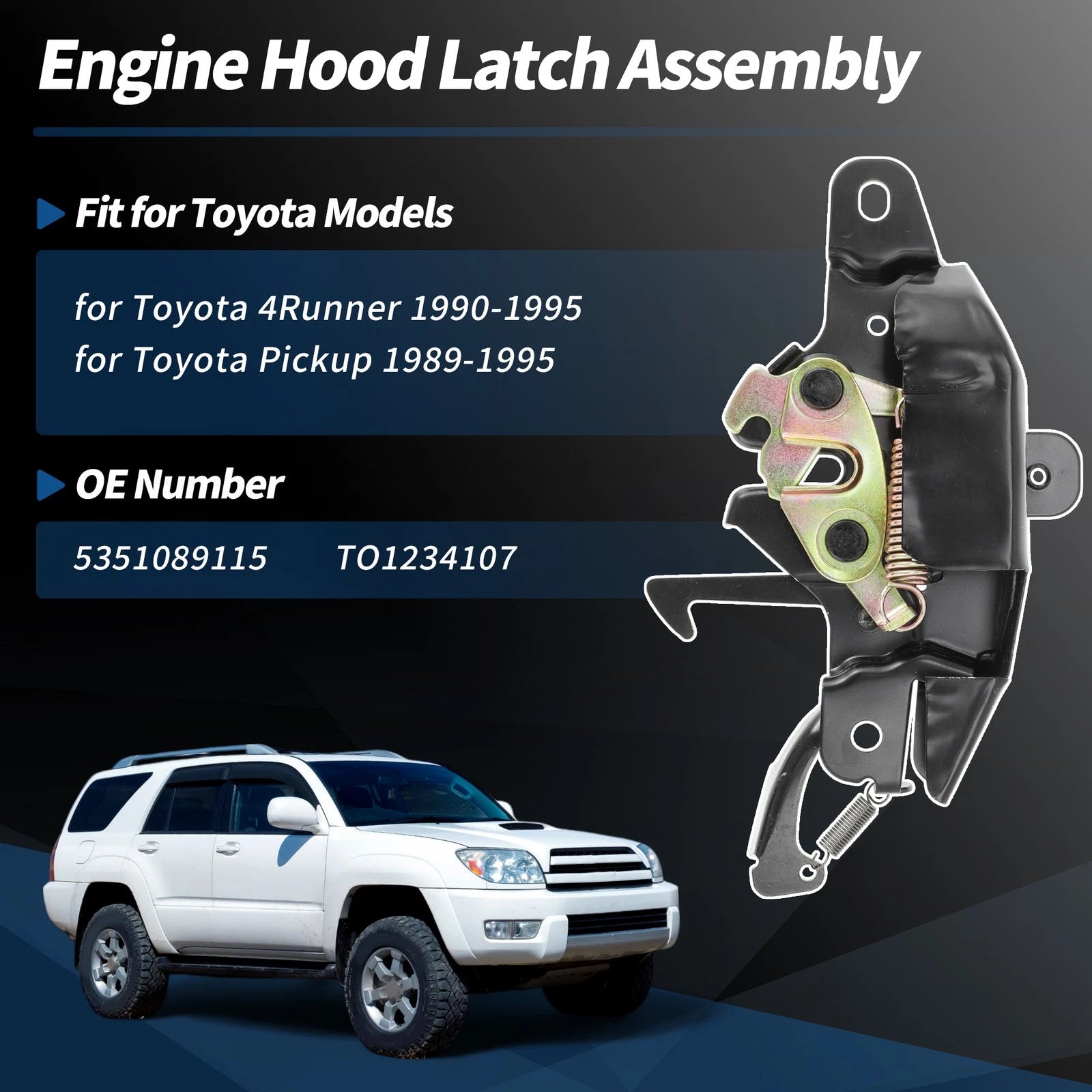 Hood Latch Assembly for Toyota 4Runner (1990–1995)