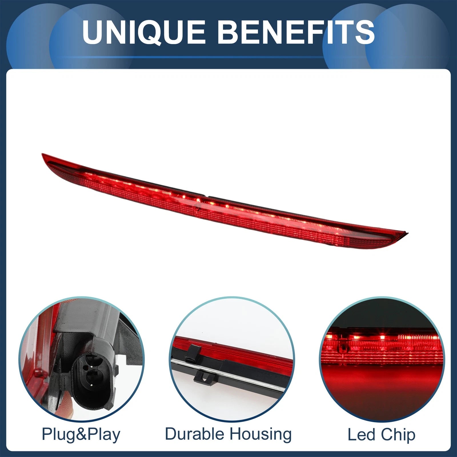 LED Third Brake Light for VW Touareg (2003–2010) Red Housing