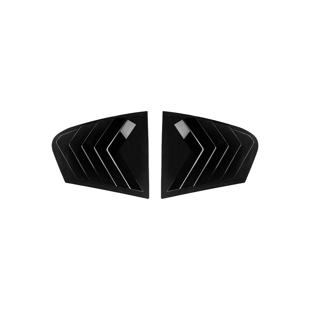 2X Gloss Black ABS Rear Window Louver Shutter Covers for BMW 5 Series (2018–2023)