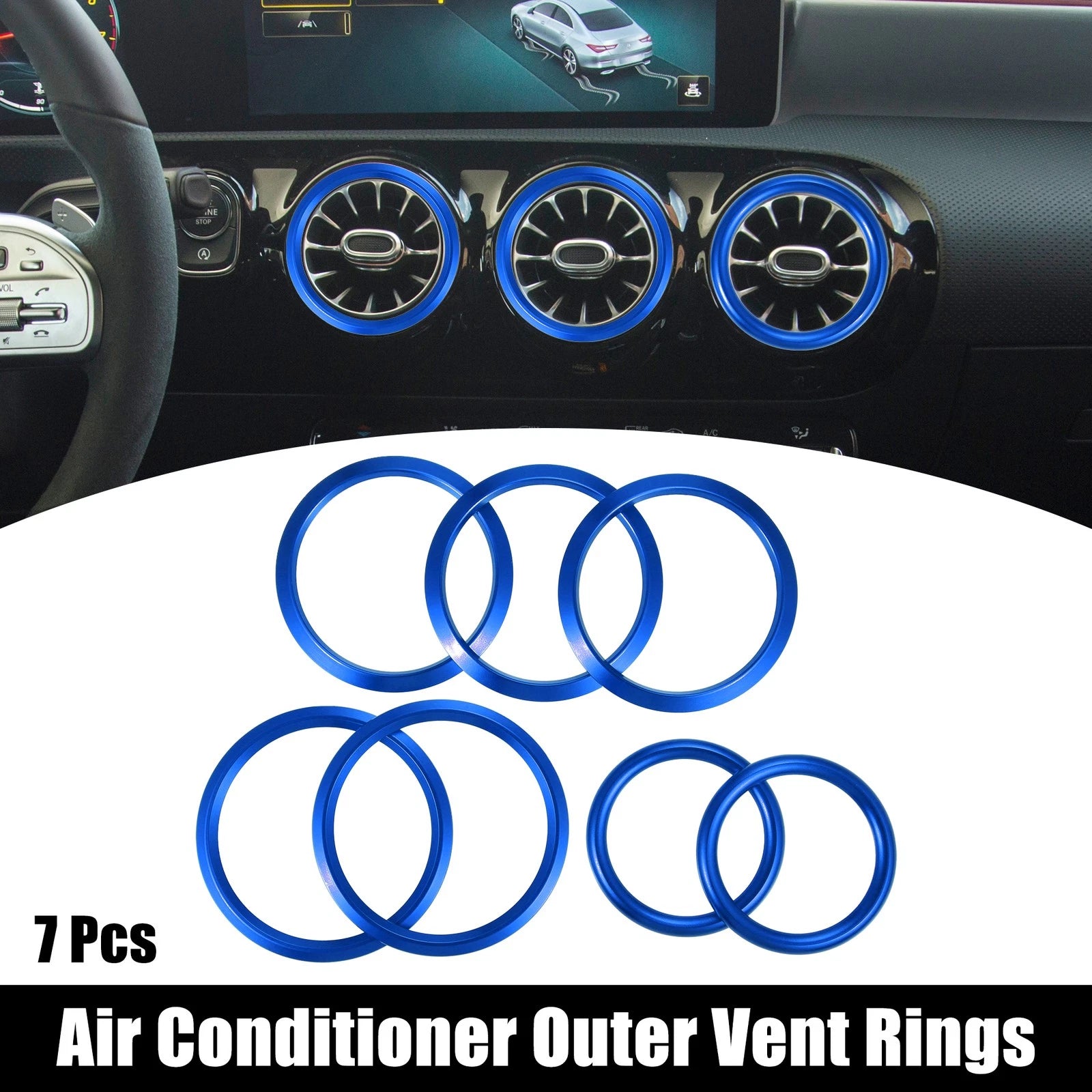 Air Conditioning Outer Vent Rings Covers Kit for Mercedes A-Class (2016–2021)