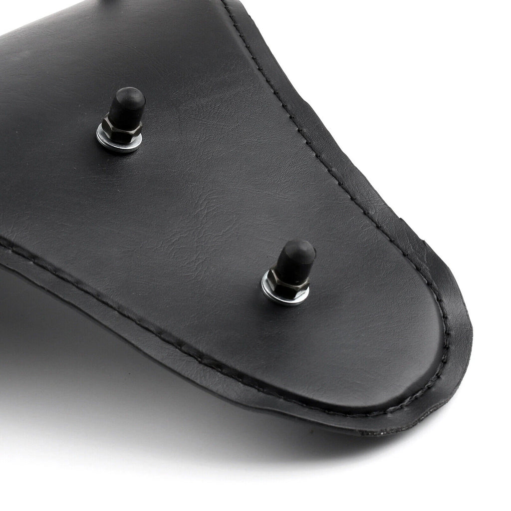 Black Leather Solo Slim Seat for Harley Bobber Chopper (UK)