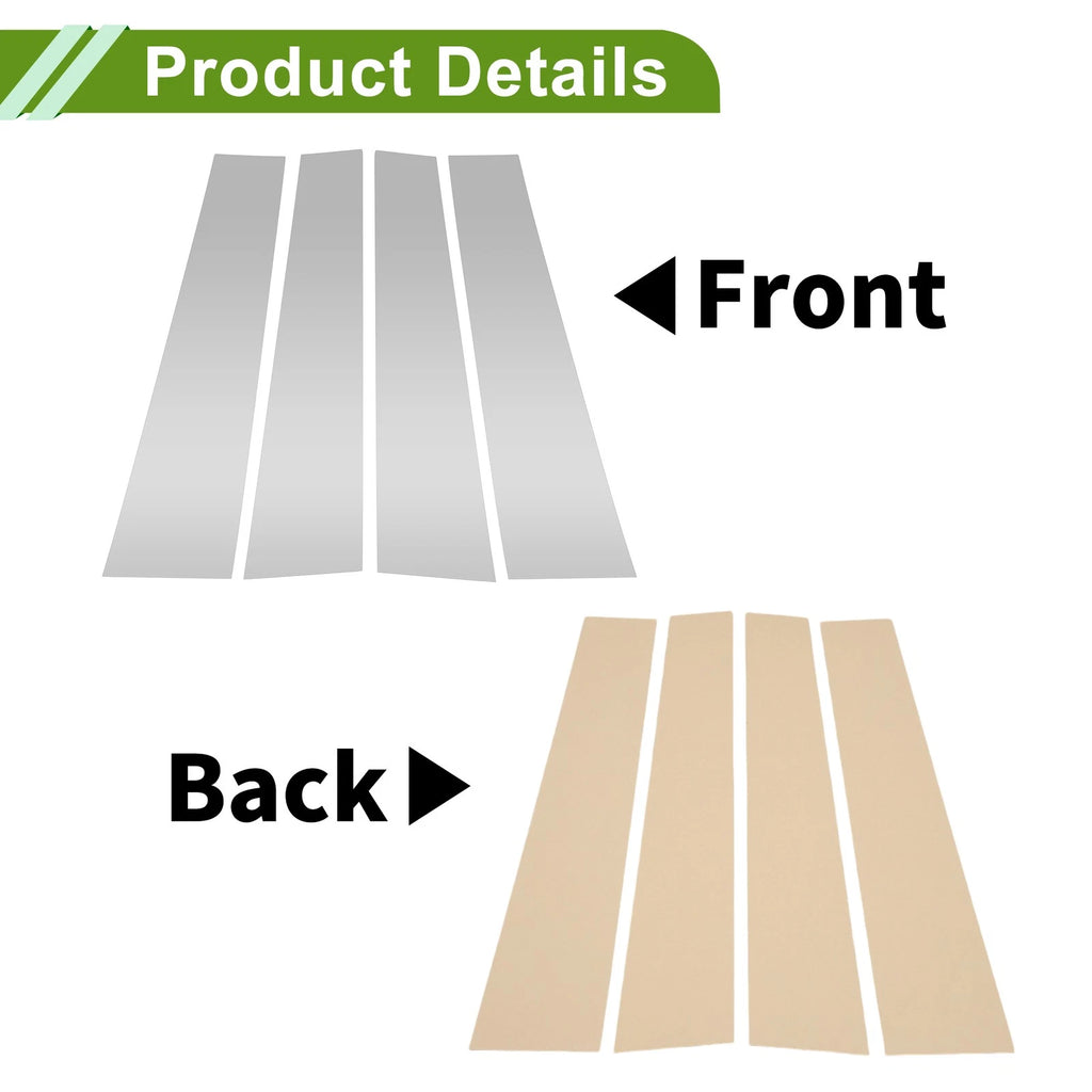 4 Pcs Pillar Window Trim Replacement for Dodge Ram (2019–2023) Silver Tone