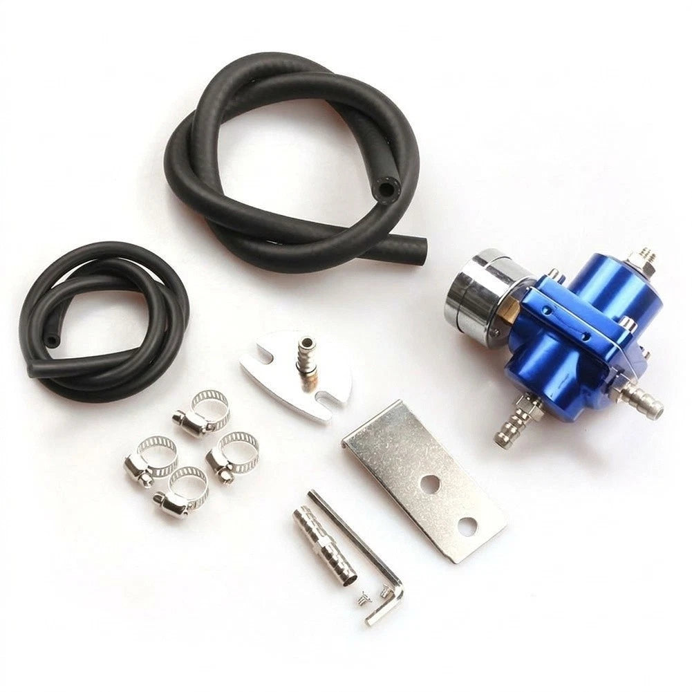 Blue Adjustable Fuel Pressure Regulator 1 to 140 PSI for Fuel System Mods