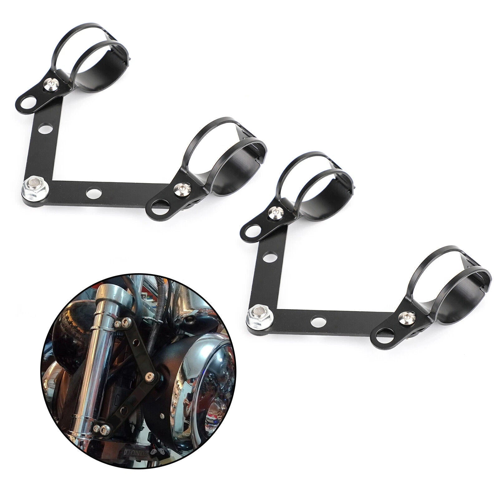 Fork Head Lamp Holder Adapter for Motorcycle (41-51mm)
