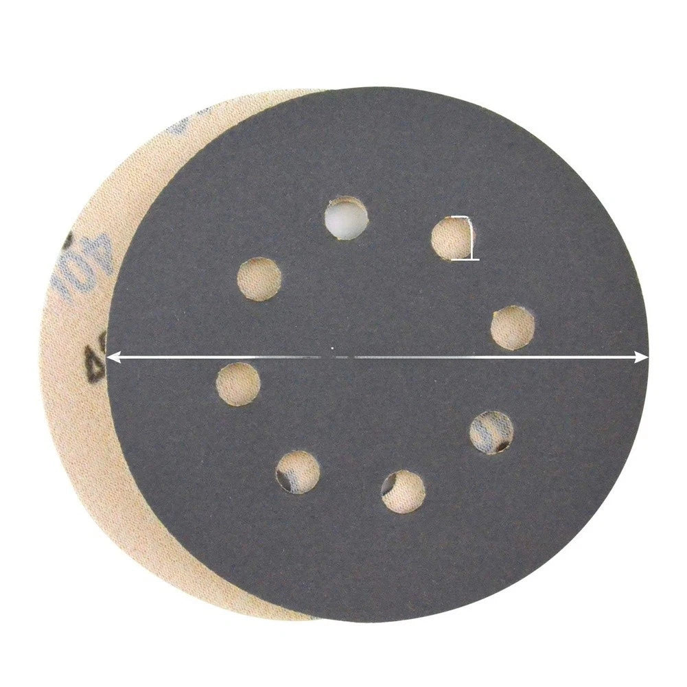 60 Pcs 5 Inch 8 Hole Silicon Carbide Sanding Discs for General Purpose