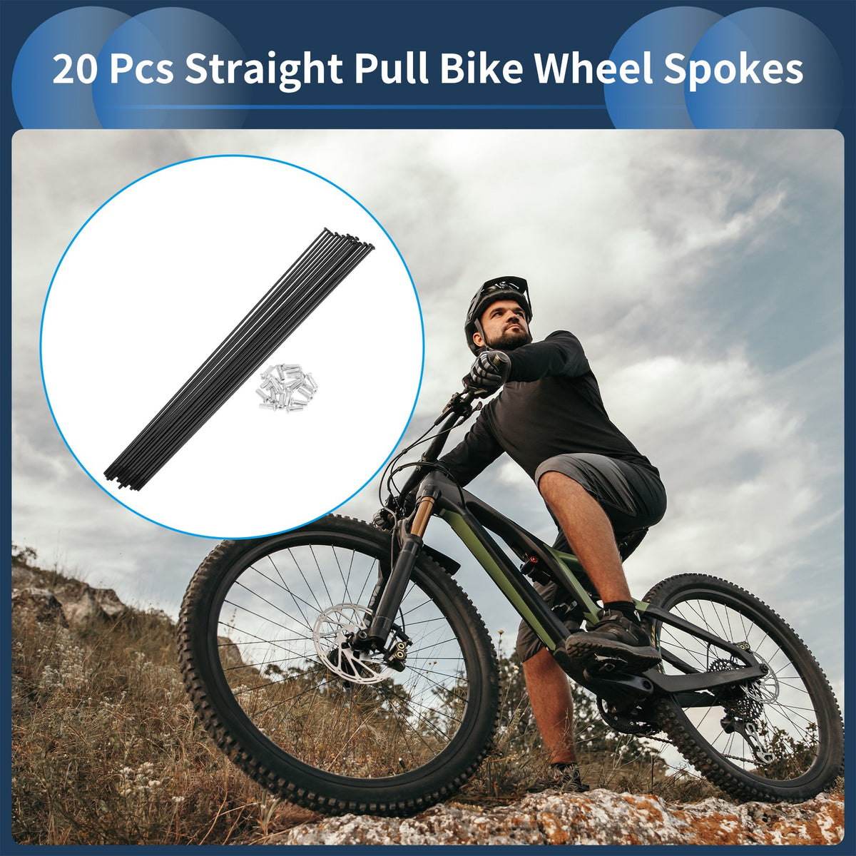 Bicycle Wheel Spokes Straight Pull Replacement Set for 241mm (241–241)