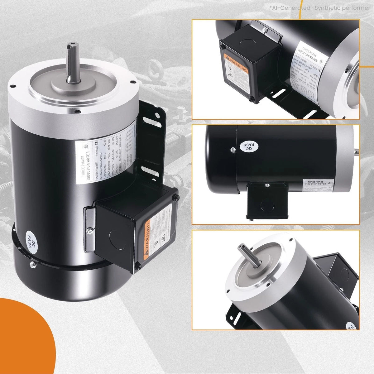 3 HP 3 Phase Electric Motor 230/460 Volt 56C Frame 3450 RPM