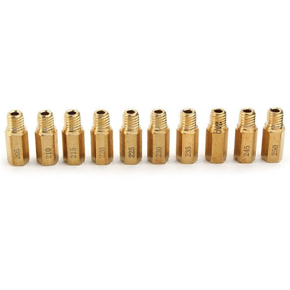 10pcs Carburetor Main Jets Slow/Pilot Jet Kit for PWK OKO CVK (205-250)