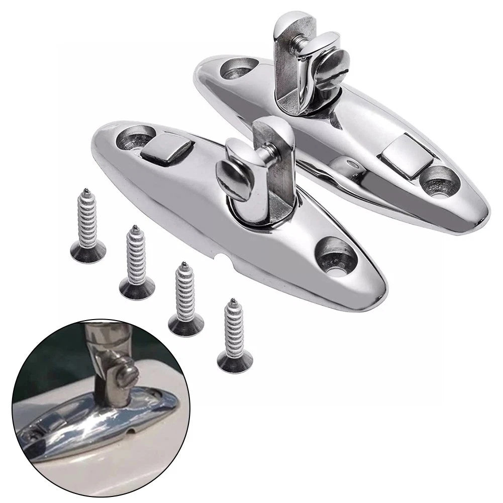 Stainless Steel Hinge Polished Finish Saltwater Resistant Secure Attachment