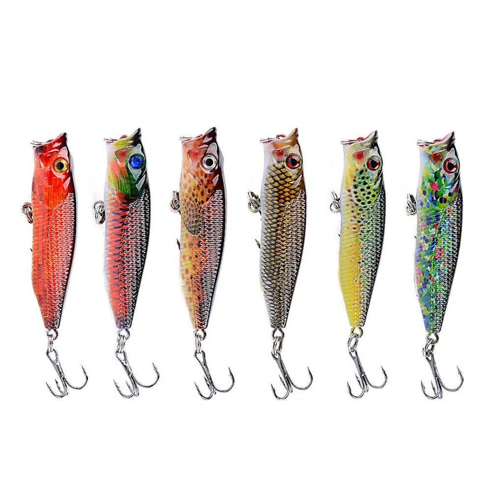 6PCS Floating Fishing Lures 6.0g/6.5cm UV Minnow Jerkbait