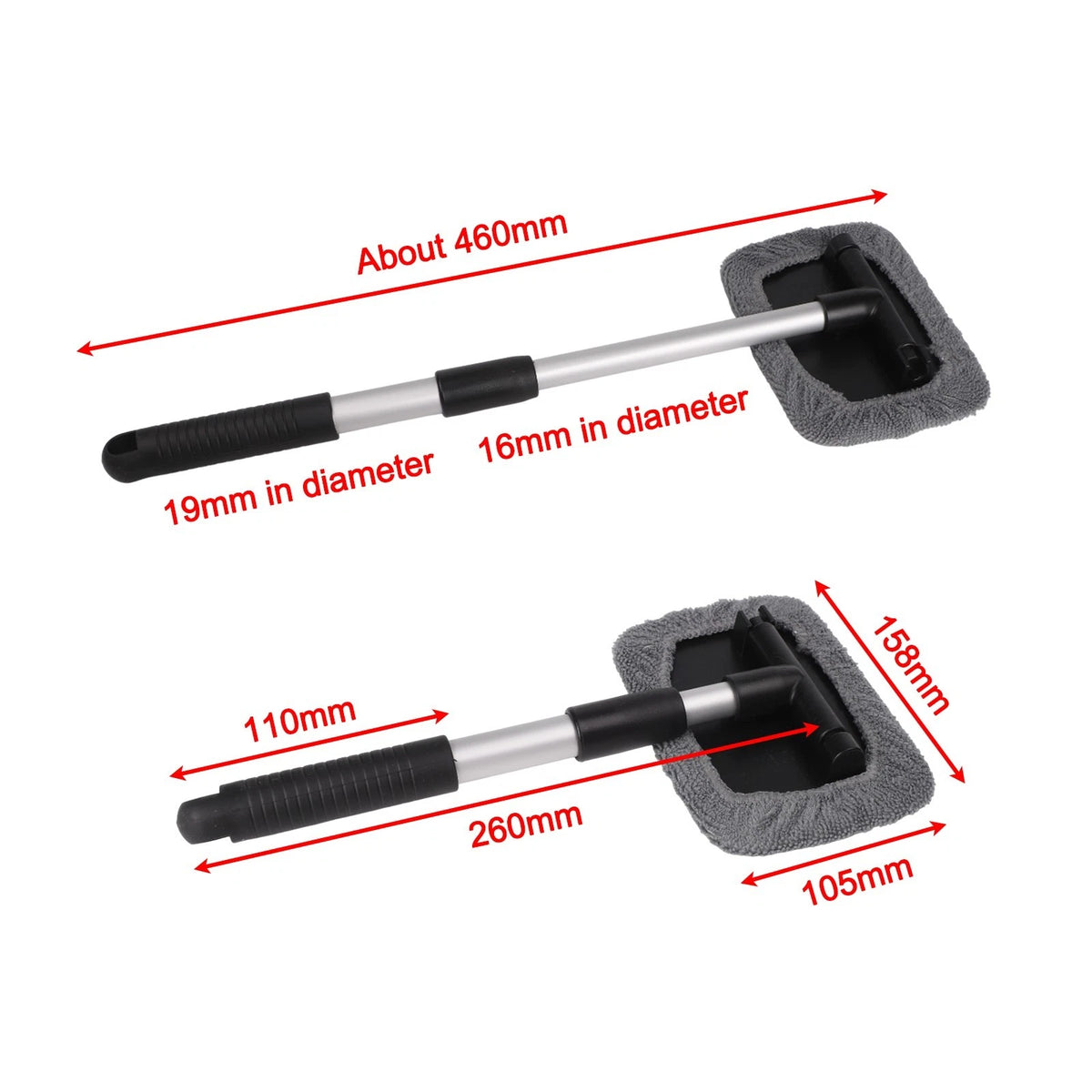 5-Piece Telescopic Handle Car Wash Brush Set for Windows and Glass