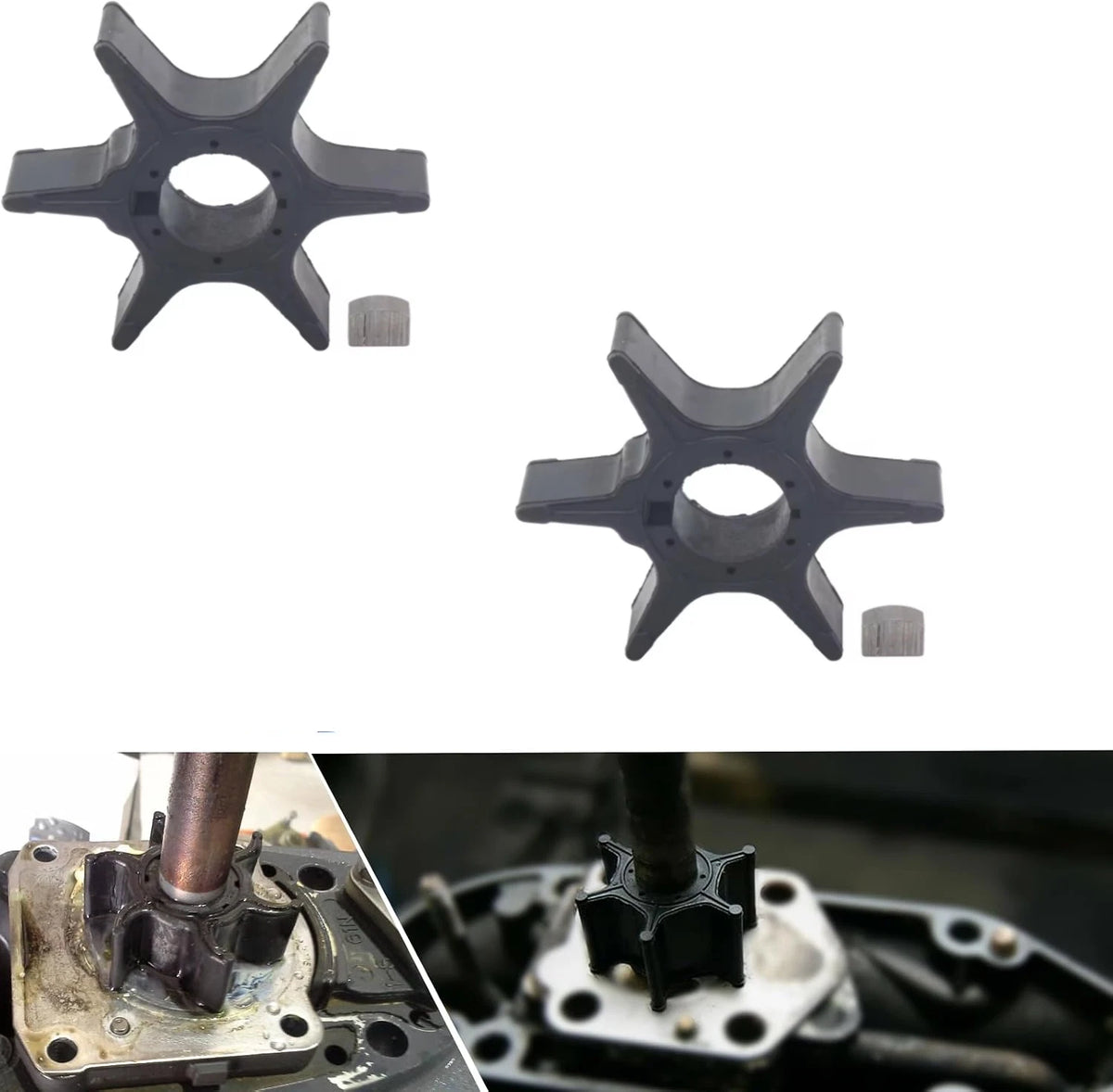 For Suzuki Water Pump Impeller with key 17461-94L00 25HP 2 Stroke Engine