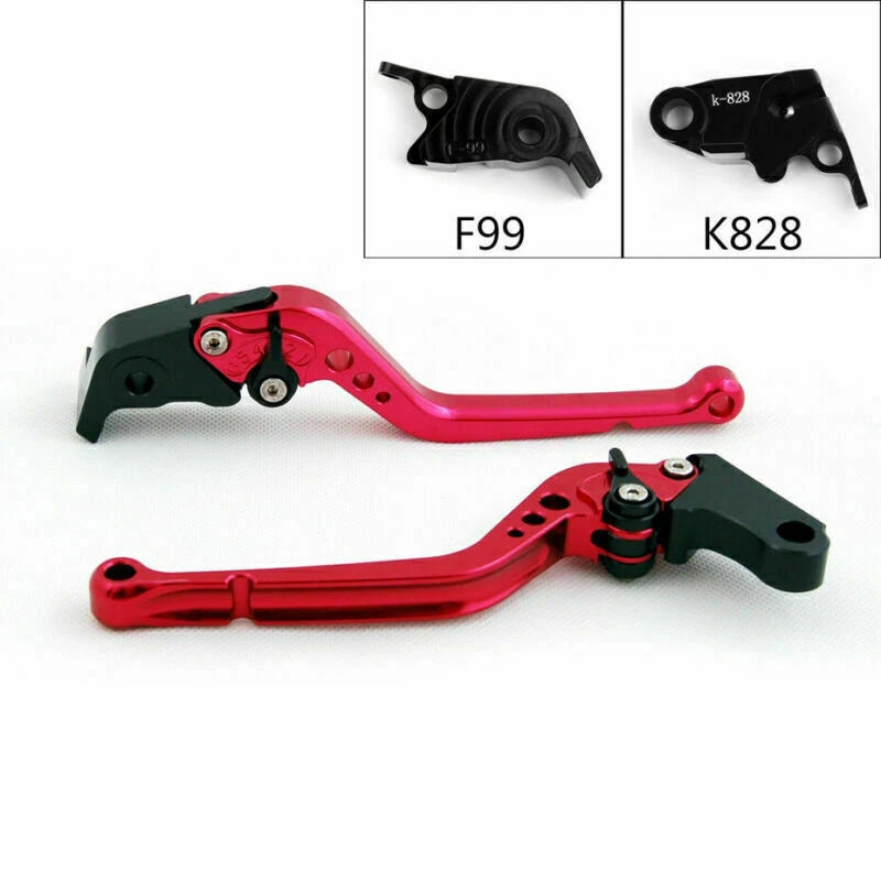 Long Brake Clutch Levers for Kawasaki ZX10R/RR/KRT (2016–2017) Red T9