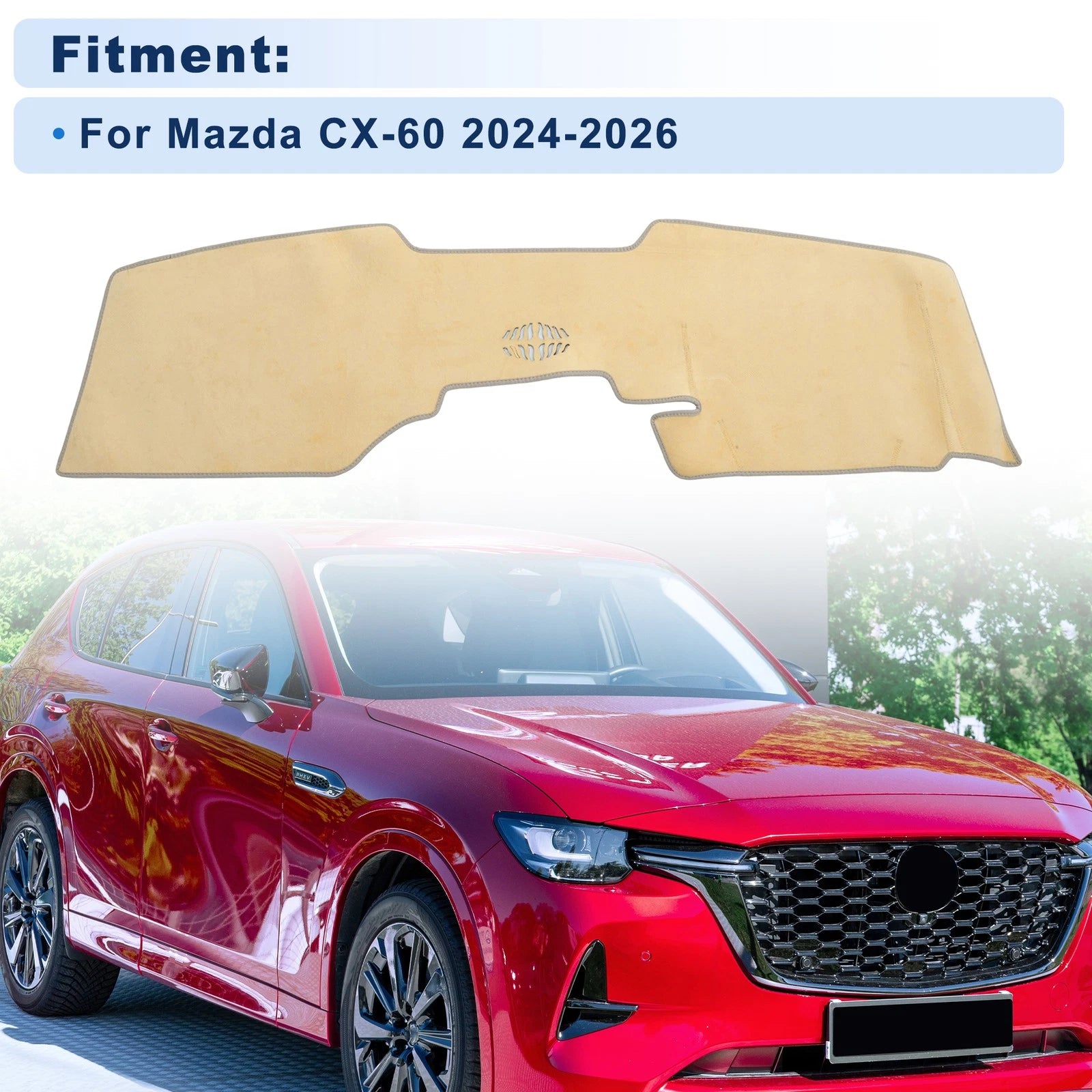 Dash Cover for Mazda CX-60 Without HUD (2024–2026) Flannel Beige 1 set