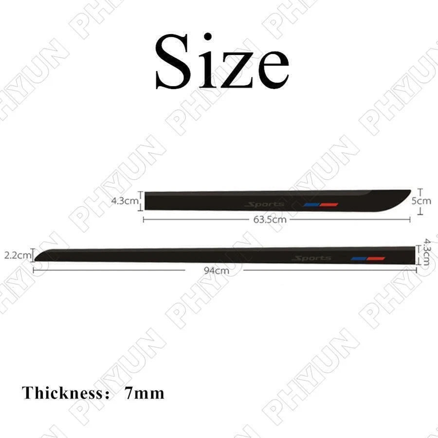 Set of 4 Rubber Car Body Trim Covers for Universal Fit