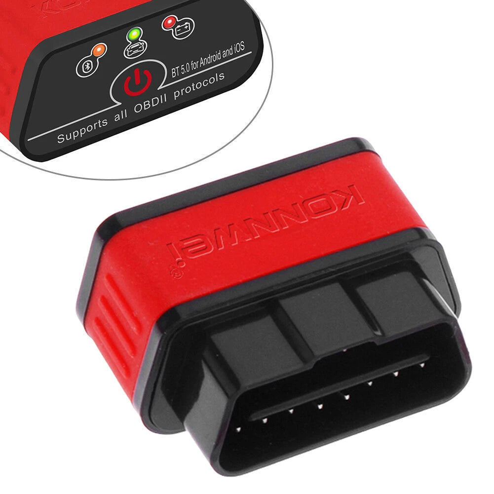 KONNWEI KW903 V1.5 OBD2 auto scanners bluetooth5.0 Elm327 interface Black+Red