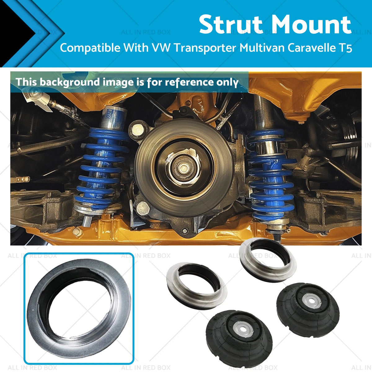 2Pcs Front Strut Mount with Bearing for VW Transporter Multivan T5 (2003–2015)