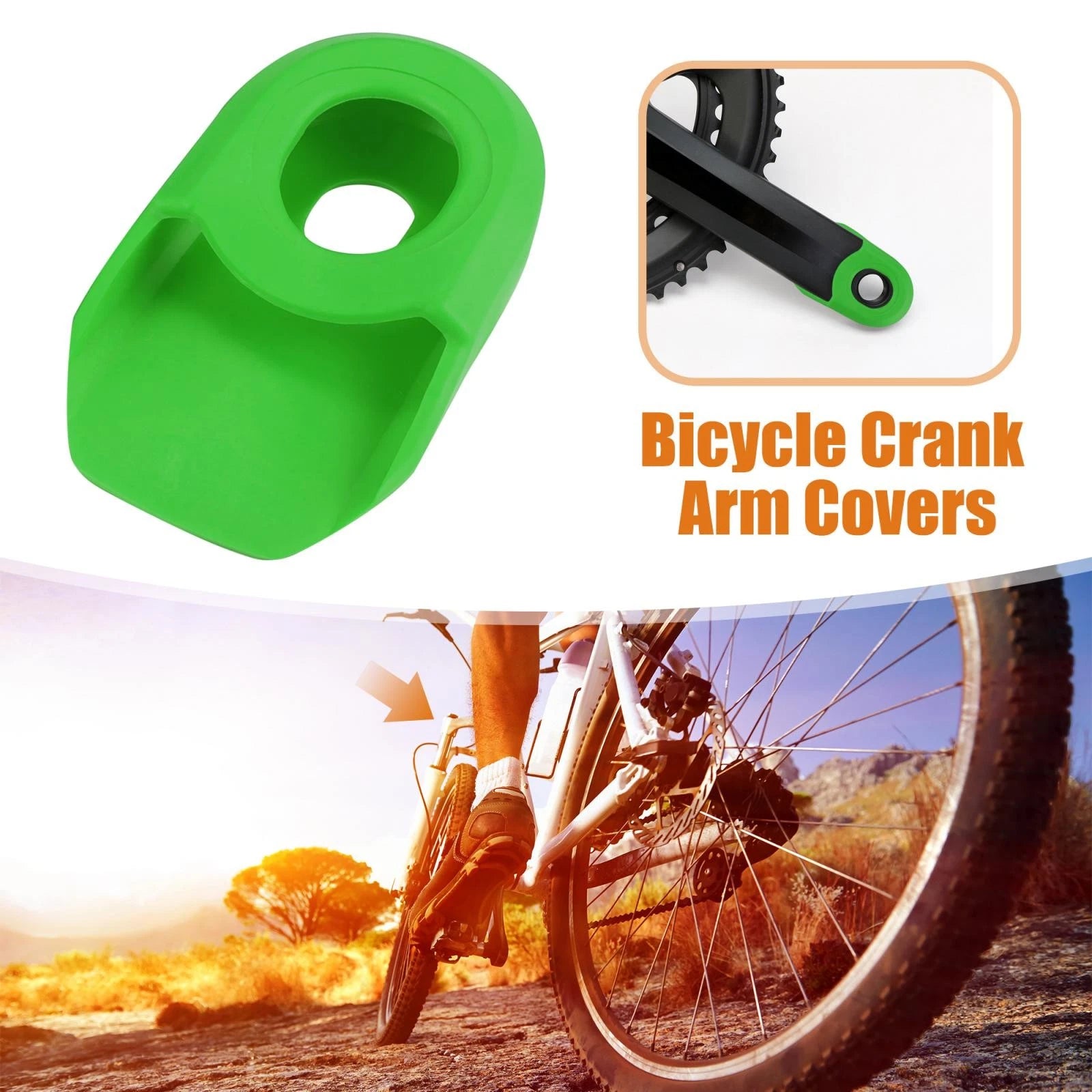 Crank Boot Protector Set Soft Plastic for Bike Cycling Crank Green (2 Pack)
