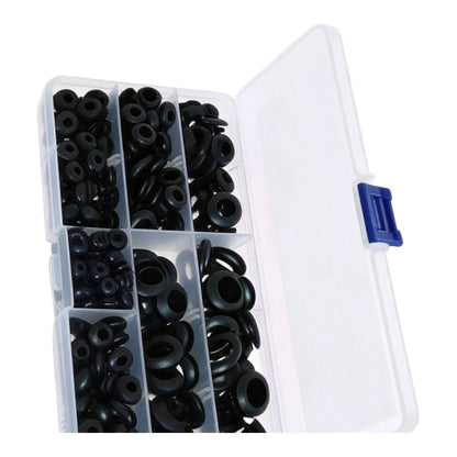 260pcs Black Rubber Grommet Kit for Auto RV Marine Wiring Protection