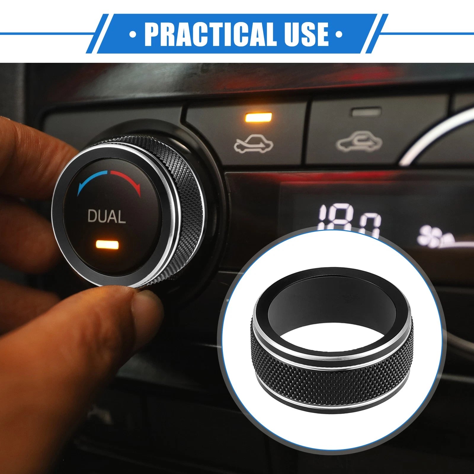 2PCS AC Climate Control Knob Rings Replacement for Toyota Camry (2021–2023)