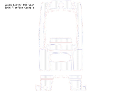 EVA Faux Teak Deck Floor Pad for Quick Silver 605 Open Swim Platform