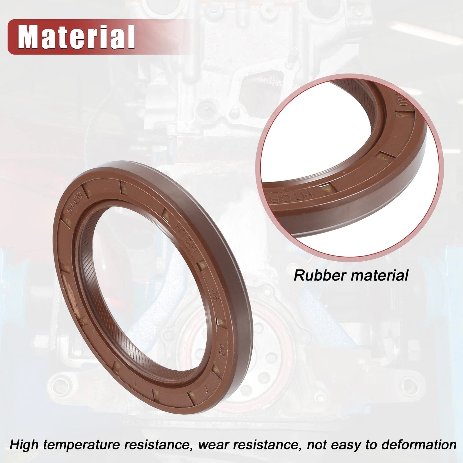 Engine Crankshaft Oil Seal 2pc Set Replacement for Toyota Tacoma (2005–2015)