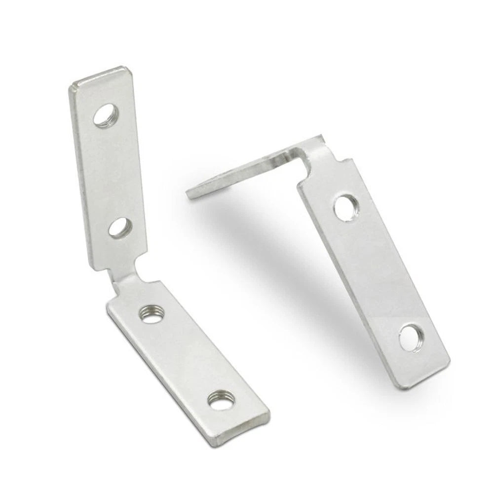 Set of 4 Corner Brackets 47x47x12mm Brushed Finish Silver Tone