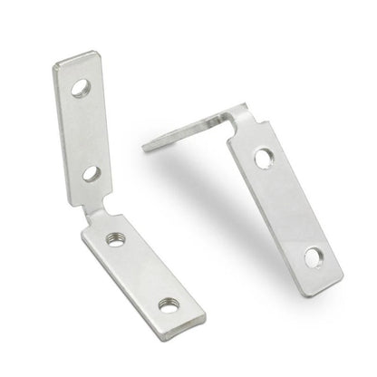 Set of 4 Corner Brackets 47x47x12mm Brushed Finish Silver Tone
