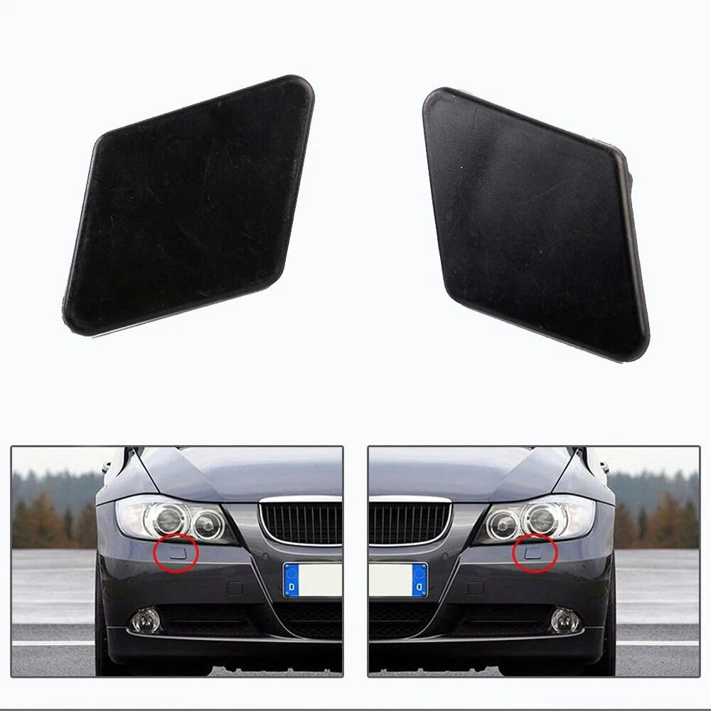 Pair of Bumper Headlight Washer Nozzle Covers for BMW E90 E91 320i 325i 330i
