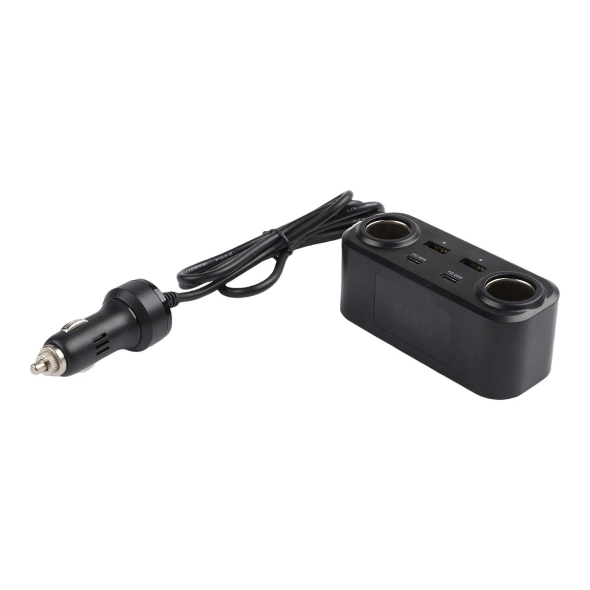 100W Car Charger with PD QC 3.0 for Universal Use (4 USB Ports, Digital Display)
