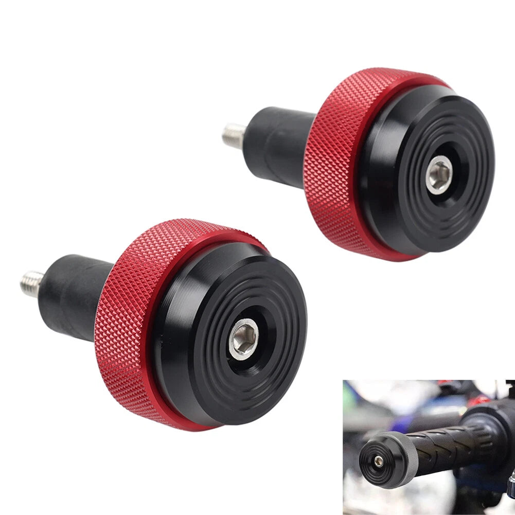 Set of 2 Throttle Handlebar End Plugs for Motorcycles 7/8" 22MM Red