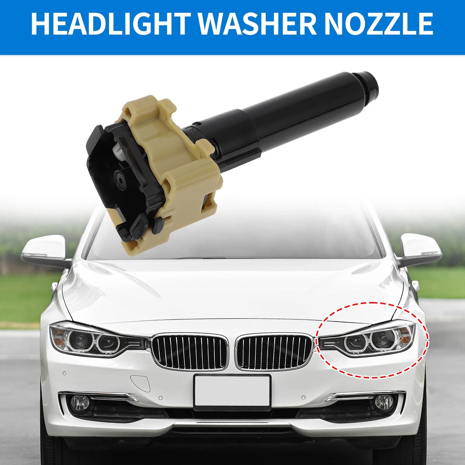 Left Side Headlight Washer Nozzle Replacement for Mazda 3 Axela (2014–2016)