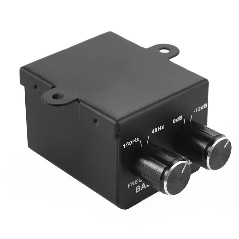 Universal Car Bass Amplifier Remote Level Control Knob Stereo RCA Input & Output
